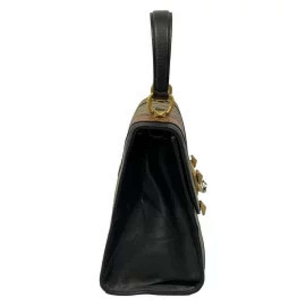 Gucci GG Plus Supreme iride Handbag Black Brown Multi Leather
